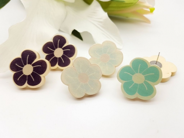 große Blumen Ohrstecker flower